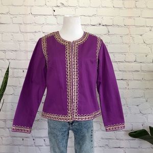 Victor Costa Embellished Jean Jacket